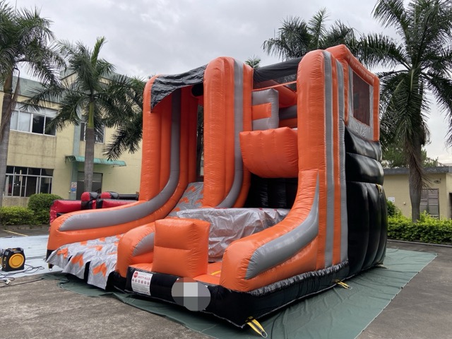 活力橙充气滑梯出售