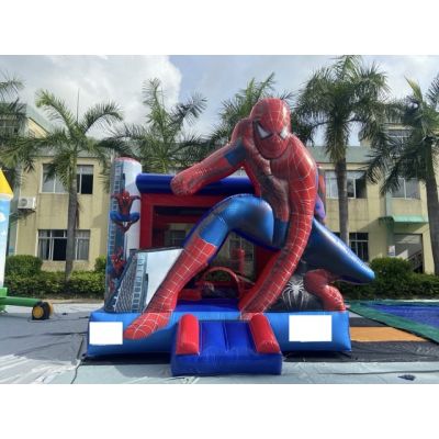 蜘蛛侠主题充气滑梯跳床出售