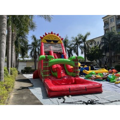恐龙主题充气滑梯出售