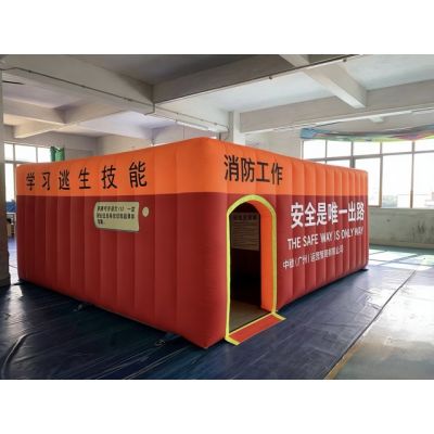 全红一体式充气消防逃生通道出售